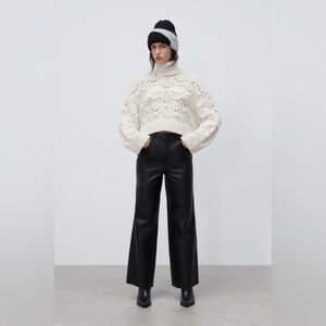 NWT Zara Chunky Knit Turtleneck Sweater Size Small